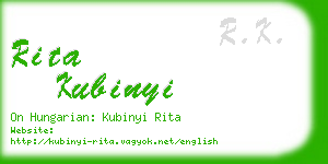 rita kubinyi business card